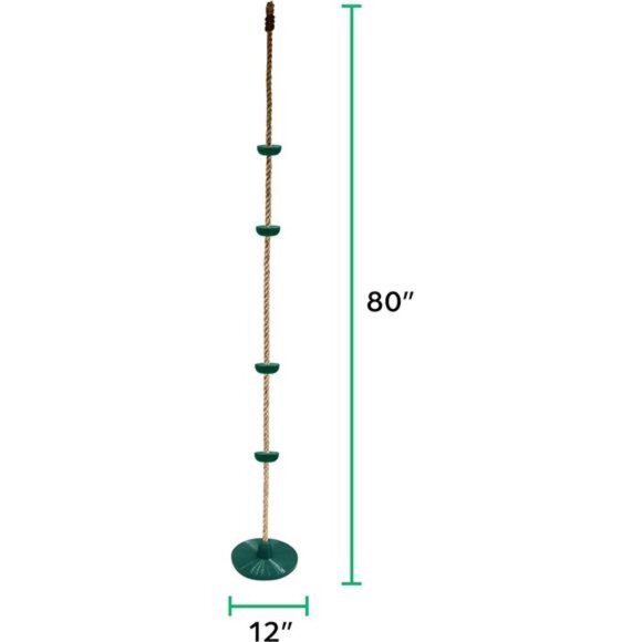 Tree Swing for Kids - Single Disc Seat and Rainbow Climbing Rope Set w/Carabiner - Picture 7 of 8